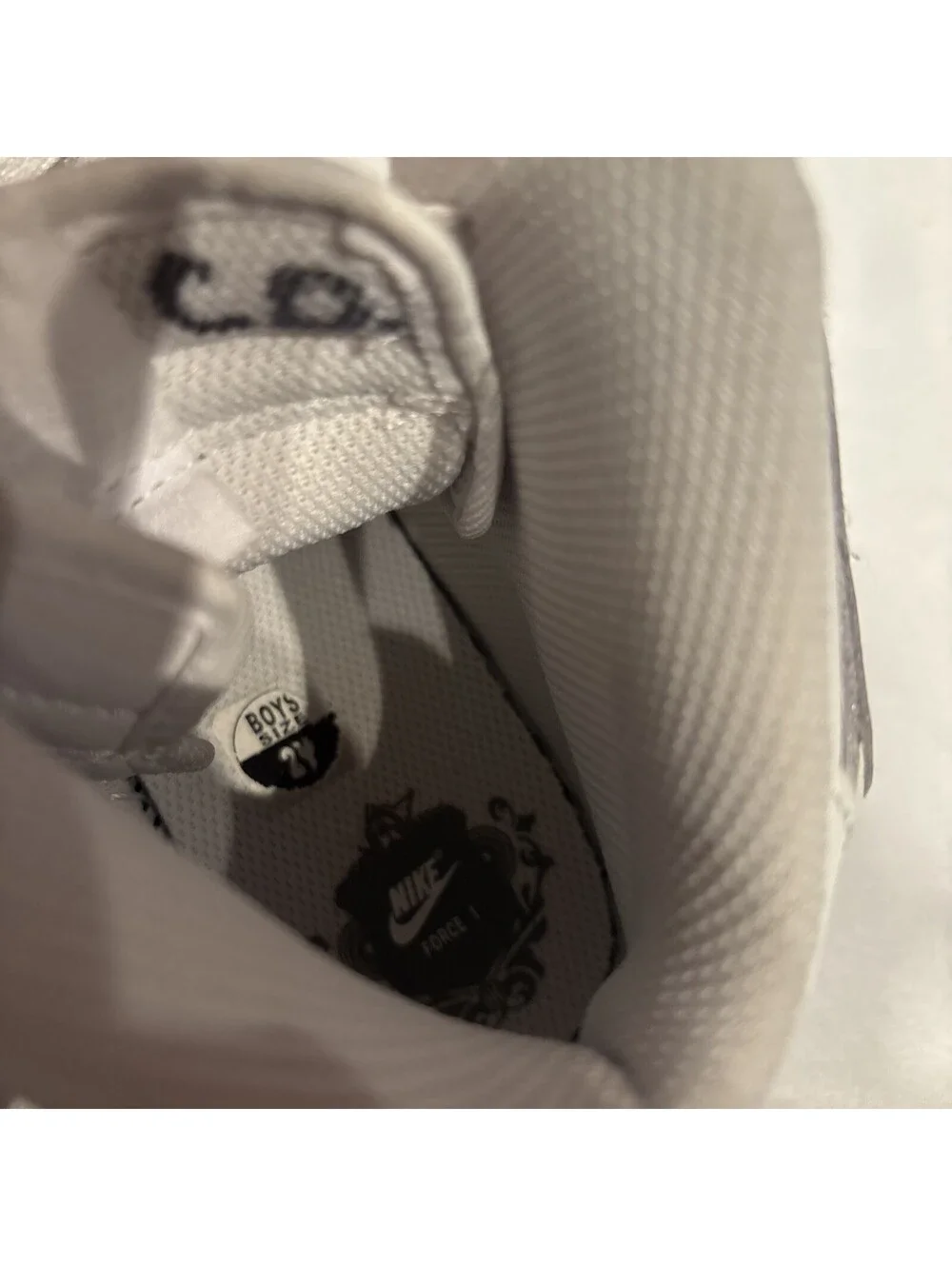 Nike Air Force 1 Youth Size 2White High-Top Sneakers
